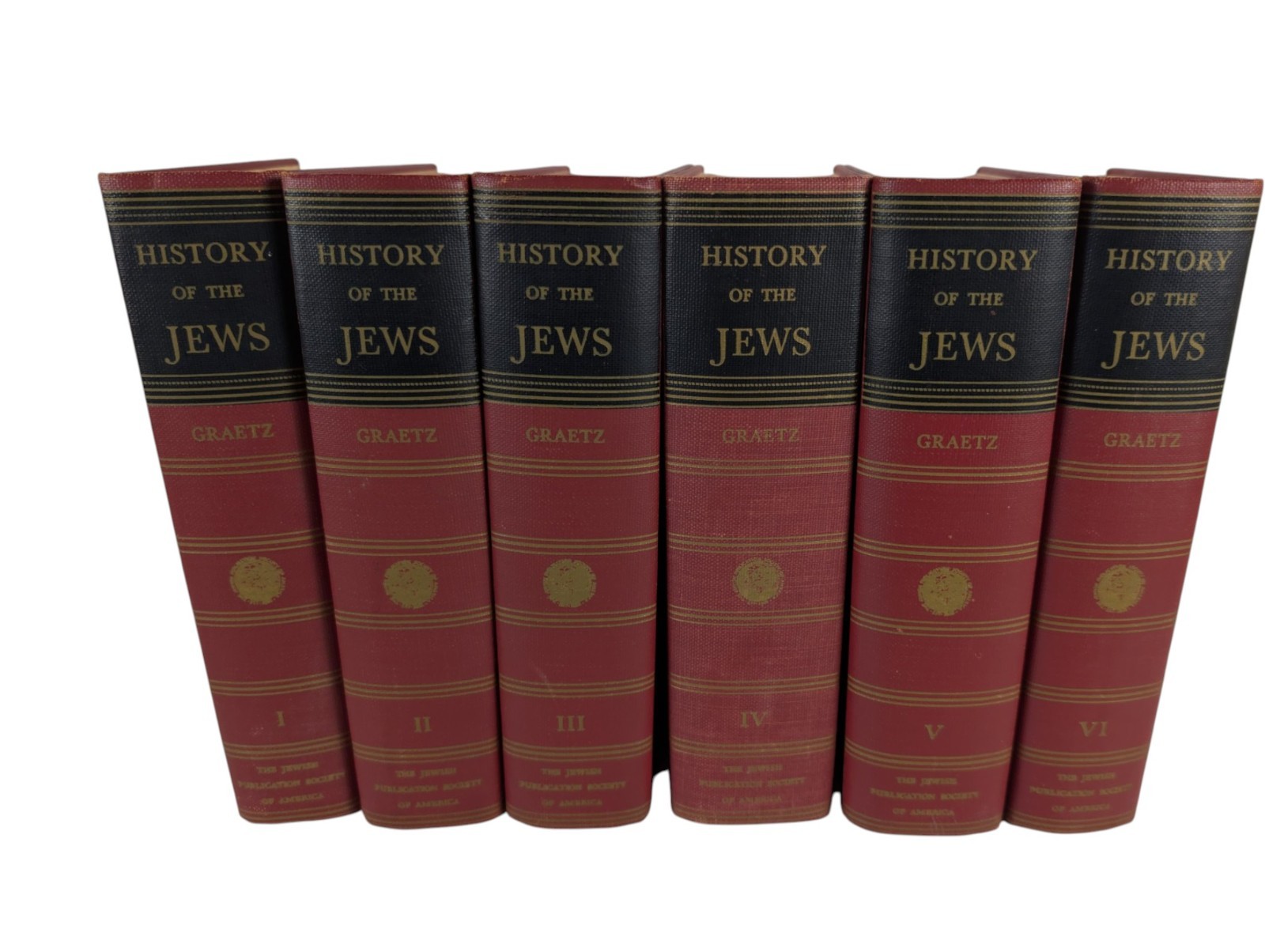 Heinrich Graetz History Of The Jews 6-Volume Complete Set HC 1898/1956 Judaism