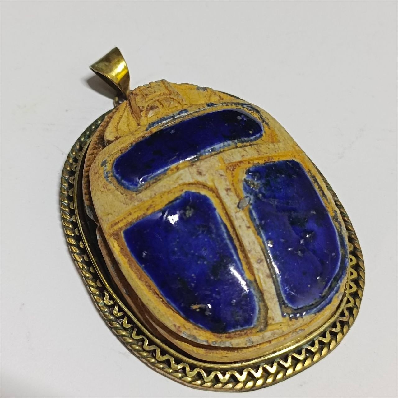 Handmade brass scarab pendant Egypt-inspired design style jewelry heritage gift