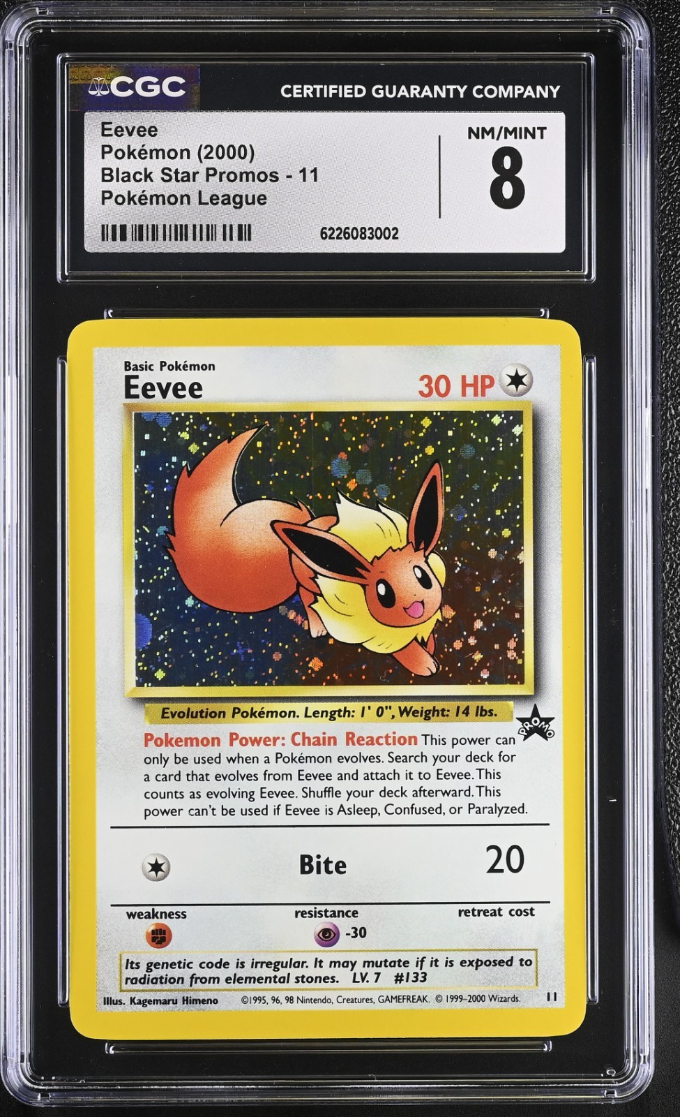 2000 Pokemon Eevee League Promo 11 Holo Rare Vintage CGC 8 WoTC