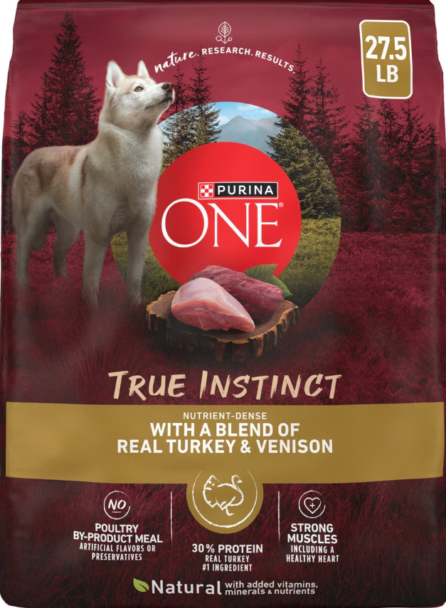 New w/ Purina ONE True Instinct Turkey Venison Dry Dog Food 27.5 Lb High Protein New w/ Purina ONE True Instinct Turkey Venison Dry Dog Food 27.5 Lb High Protein