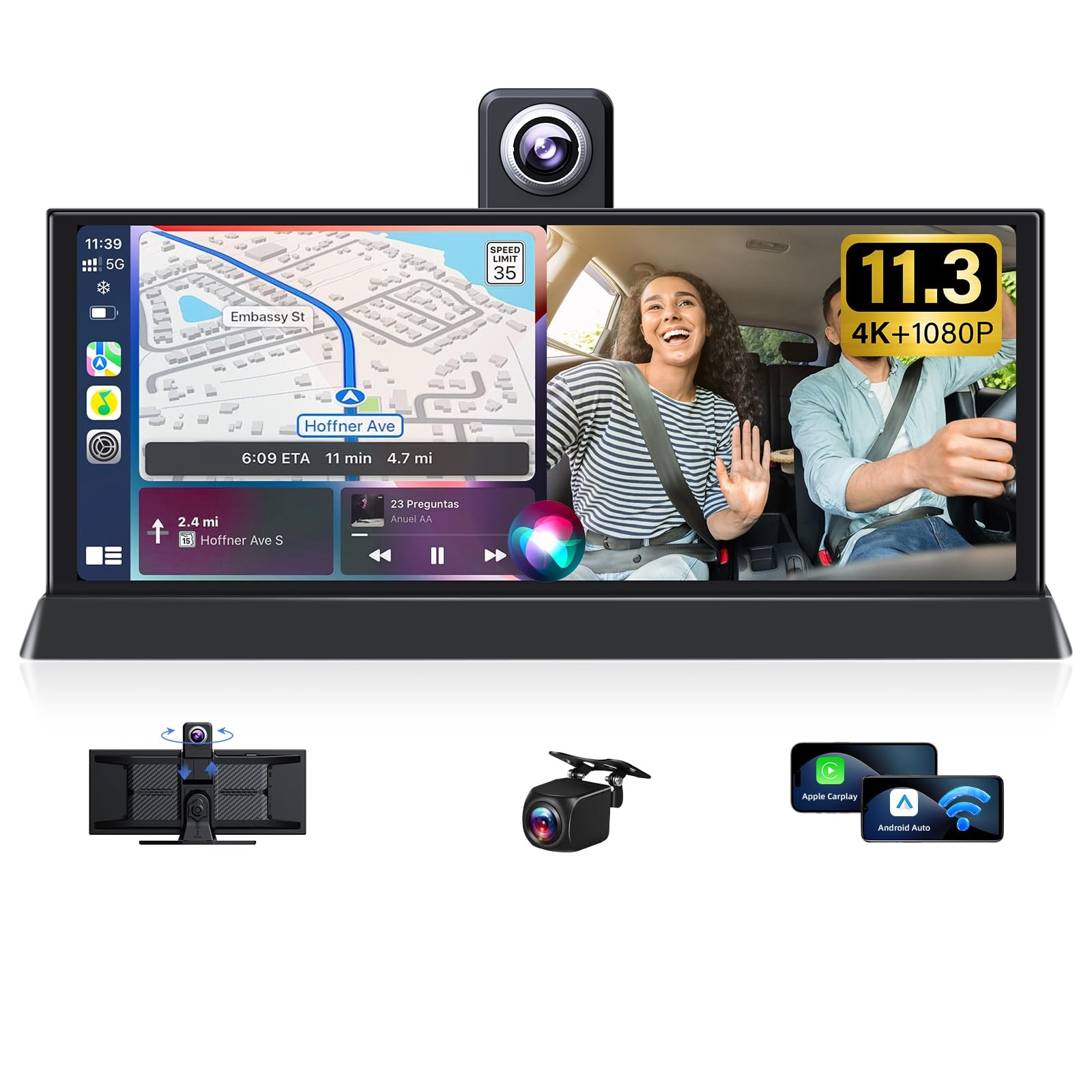 11.26\'\' 4K Carplay Screen for Car Tablet Pro Max 2026 w 350° Rotatable Lens