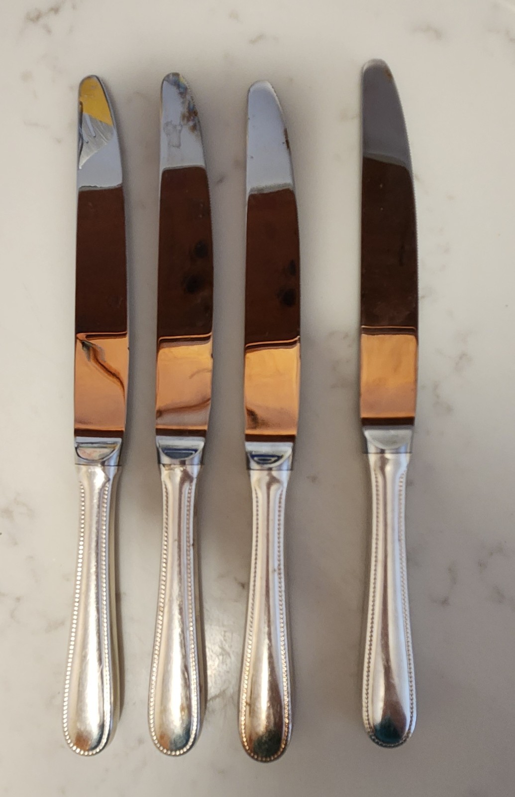 Perles by Christofle Hotel France Set Of 4 Knives Perles by Christofle Hotel France Set Of 4 Knives