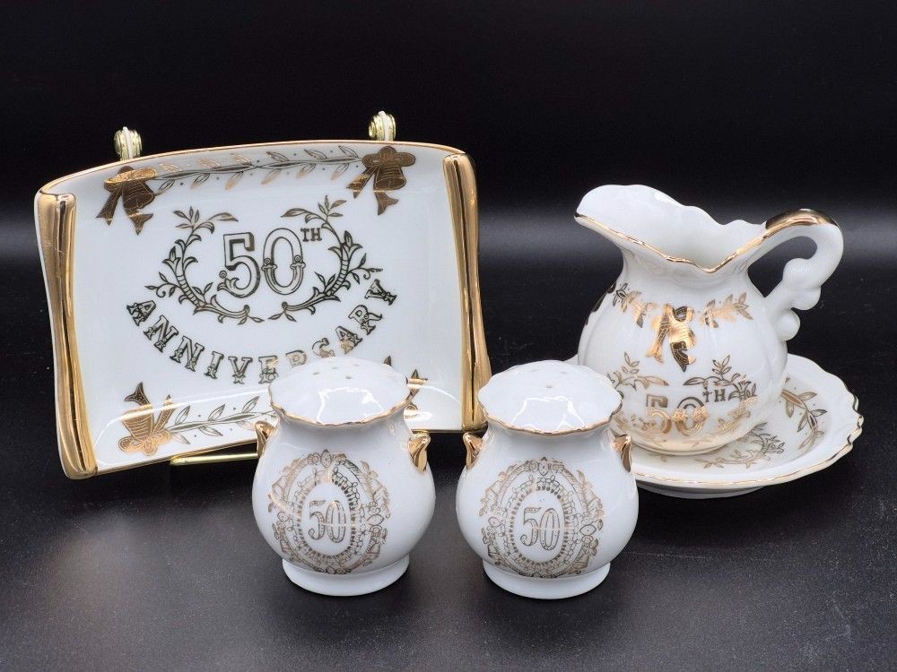 Lot Of 5 Vintage Lefton 50th Anniversary Set