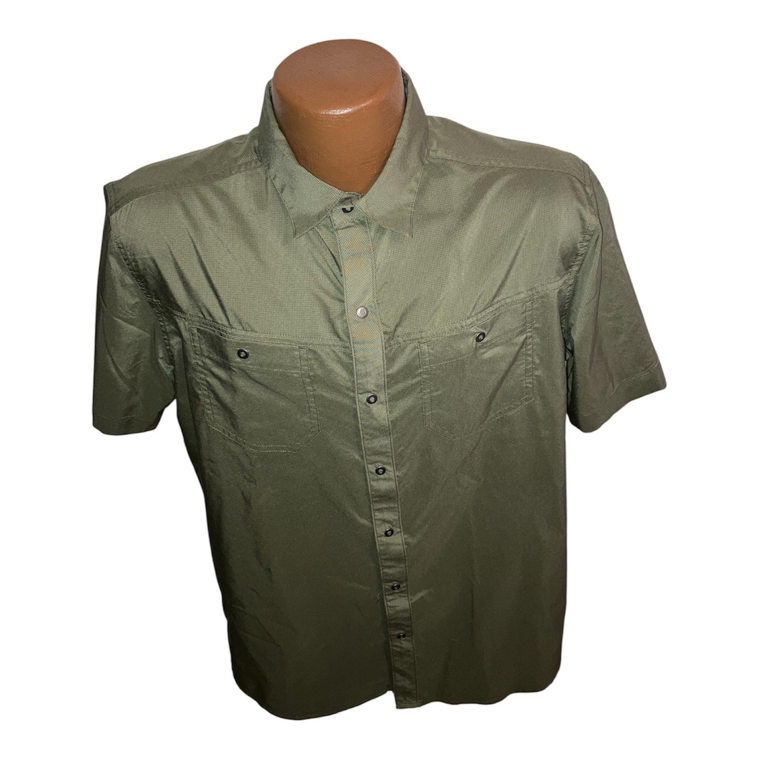 Kuhl Mountain Grown Olive Green Short Sleeve Button Hiking Shirt Size Medium Kuhl Mountain Grown Olive Green Short Sleeve Button Hiking Shirt Size Medium