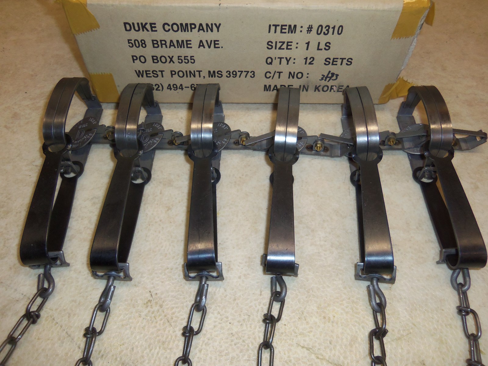 6 Duke #1 Long Spring Traps 0310 Mink Muskrat Nuisance Control Trapping 4\