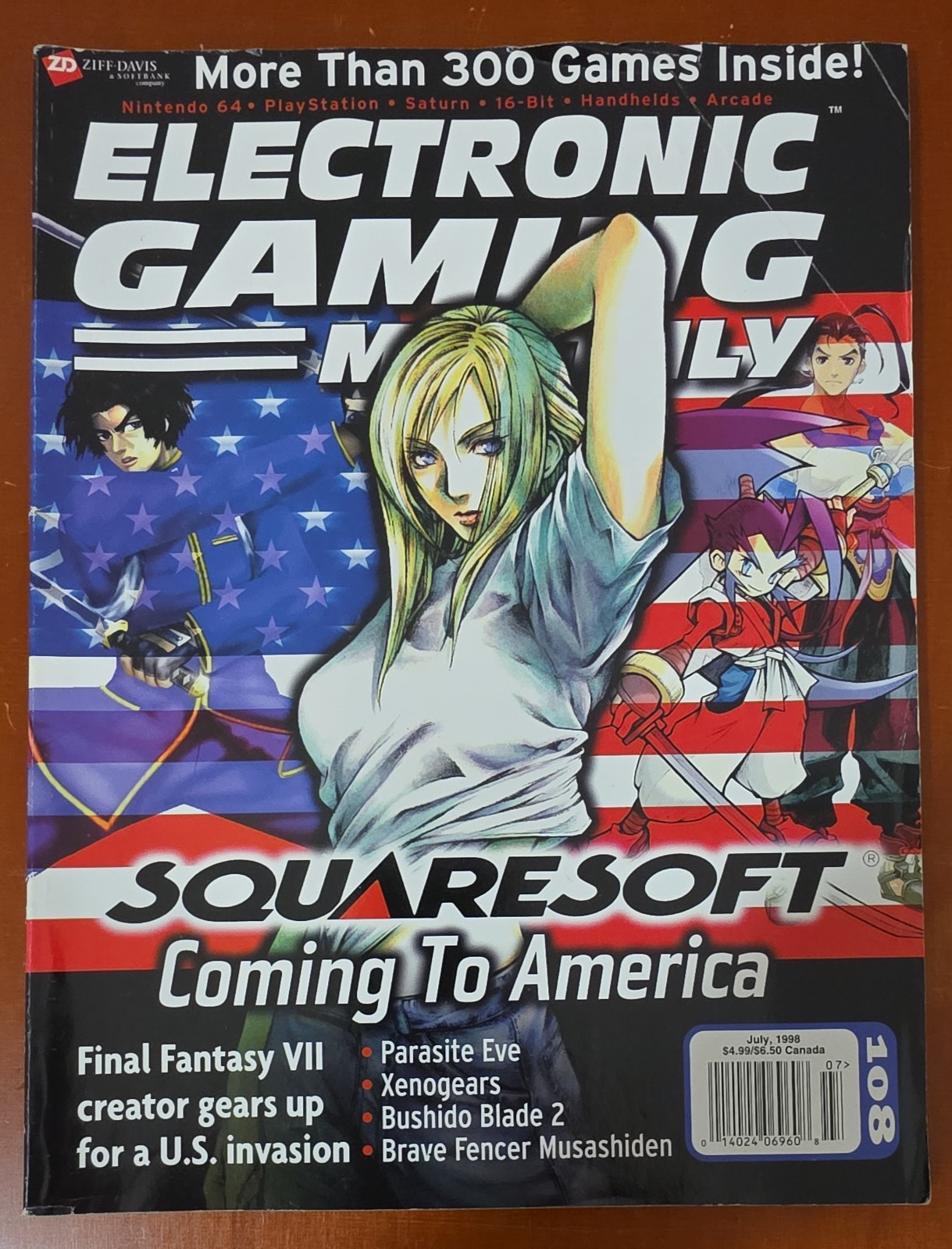 EGM #108, July 1998, Squaresoft, Parasite Eve, Xenogears, Final Fantasy VII