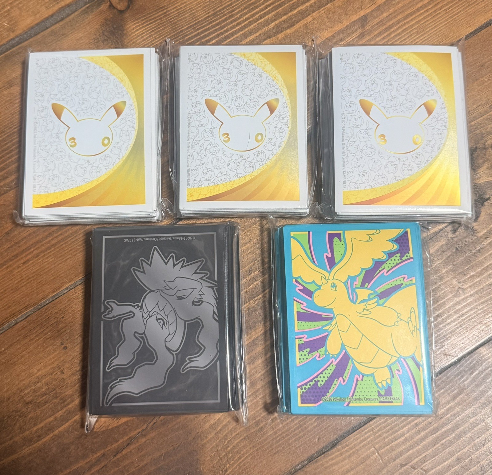 Lot of 6 Pokemon Card Sleeves Packs sealed (390Total) 4x 30th 1x Ascended 1x PB Lot of 6 Pokemon Card Sleeves Packs sealed (390Total) 4x 30th 1x Ascended 1x PB