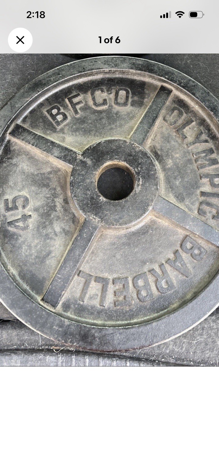 Single (1) BFCO Rare Vintage Olympic Plate Weight 45 Lbs Total 2” Iron Black Single (1) BFCO Rare Vintage Olympic Plate Weight 45 Lbs Total 2” Iron Black