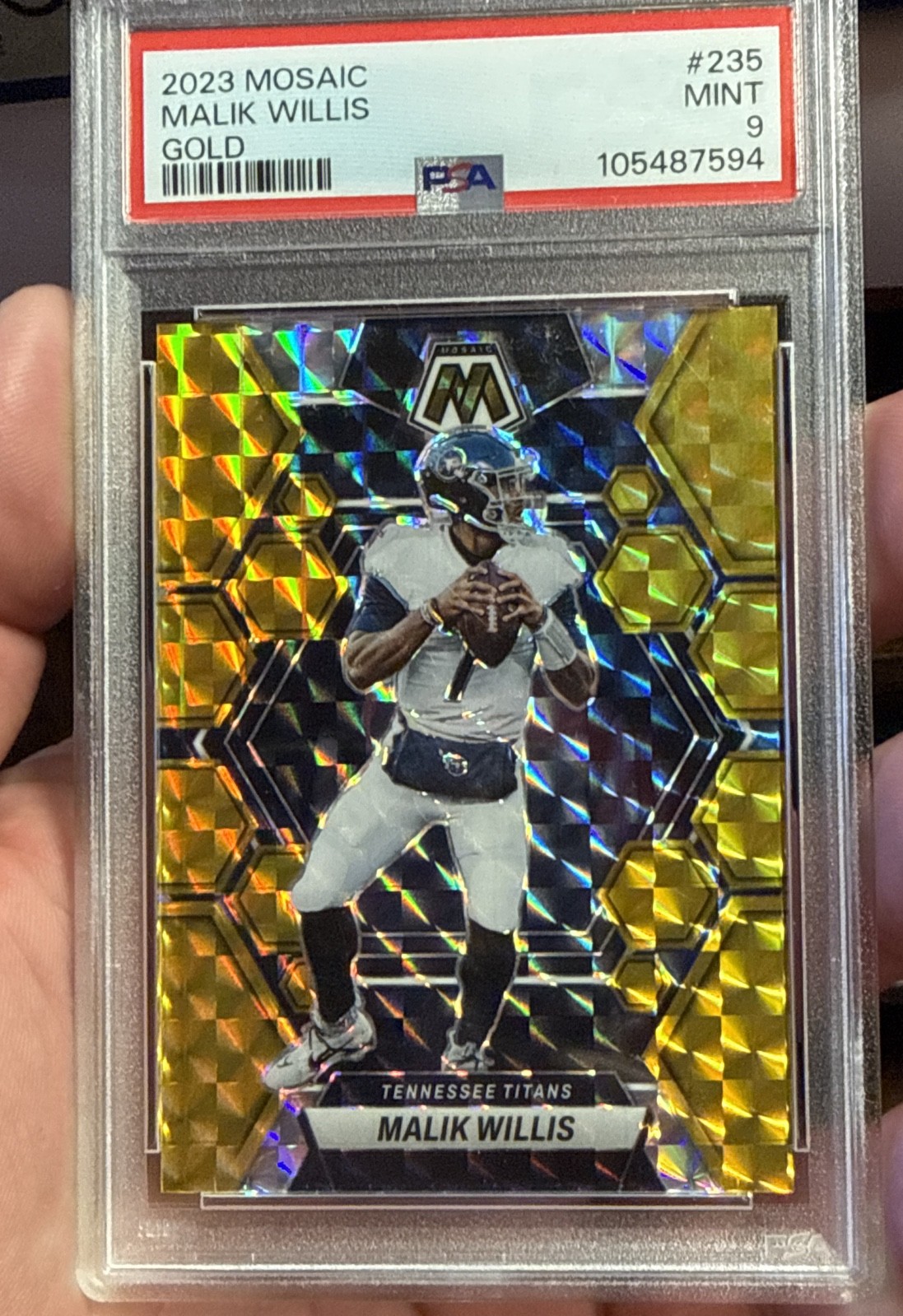2023 Panini Mosaic - Malik Willis #235 Gold Mosaic Prizm /10