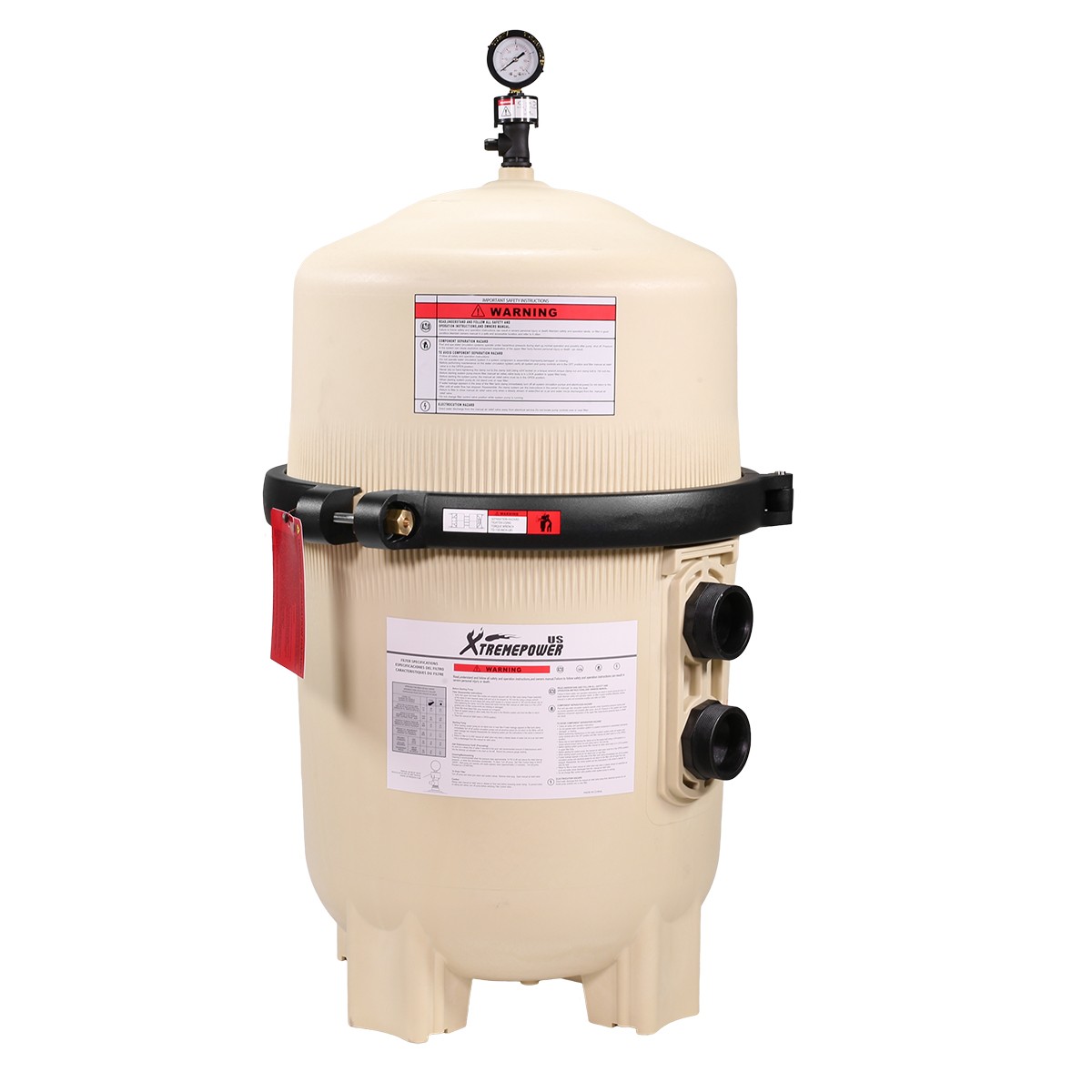 XtremepowerUS Maximum Clean Inground Swimming DE Pool Filter 48 sq. ft, Beige