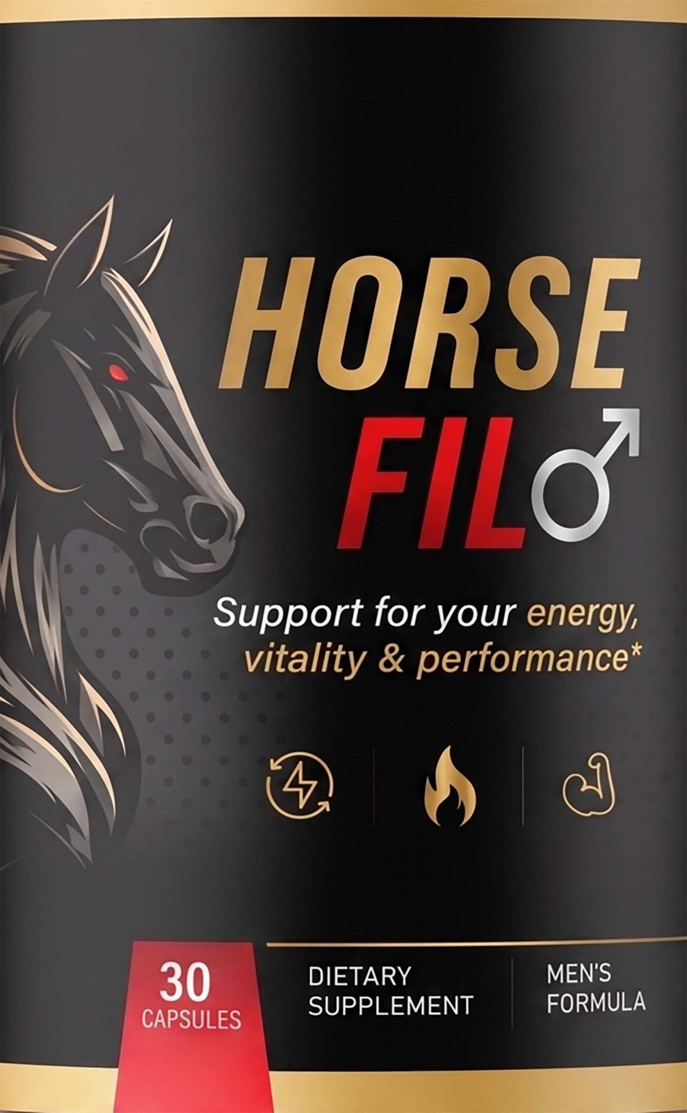 HorseFil Mens Health Support Dietary Supplement 30 Capsules Horse Fil Vitality