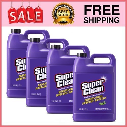 4 Pack Super Clean Tough Task Cleaner-Degreaser - 1 Gallon | 128 Fluid Oz