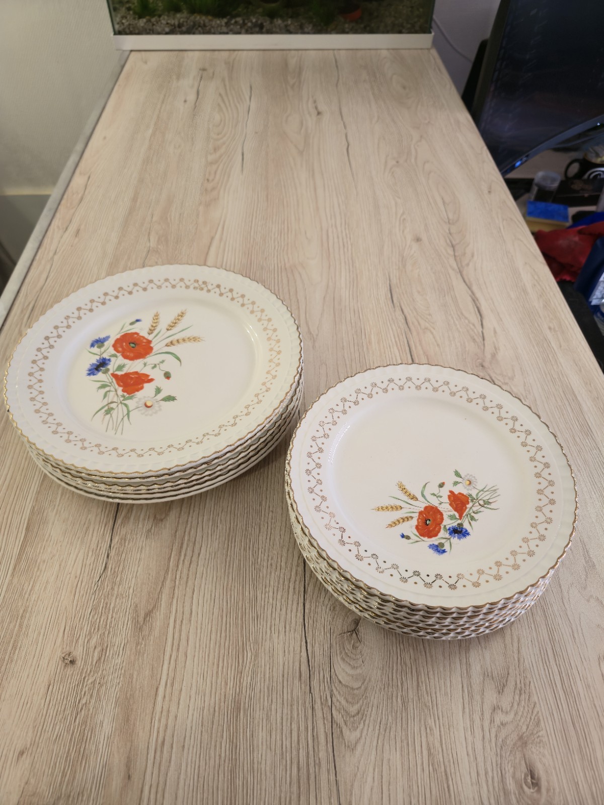 Digoin Sarreguemines Alicante Plate Lot - Vintage Poppy Decor »