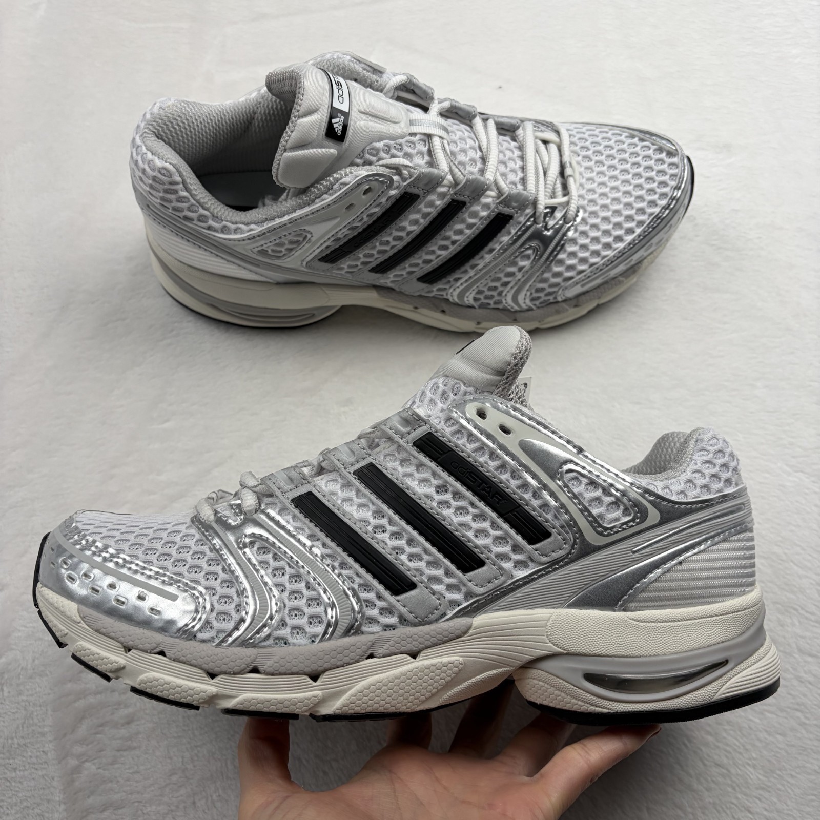 Adidas Originals Adistar Control 5 Silver Metallic Grey Running Men's KI6121 Adidas Originals Adistar Control 5 Silver Metallic Grey Running Men's KI6121