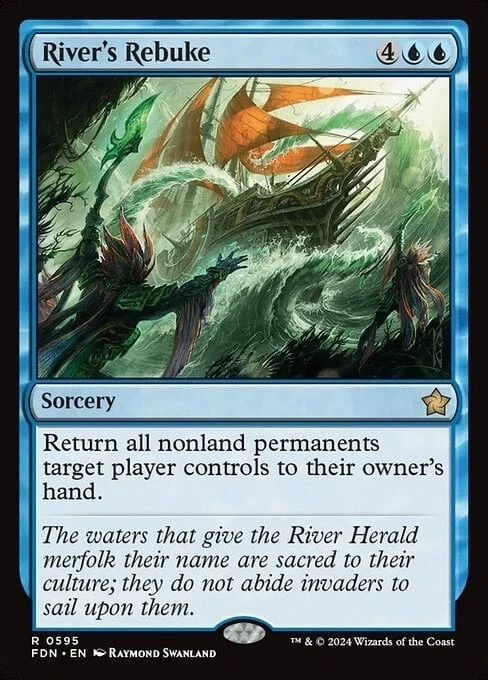 River\'s Rebuke - Foundations - MTG pack fresh mint commander edh staple blue River\'s Rebuke - Foundations - MTG pack fresh mint commander edh staple blue