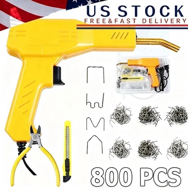 Plastic Welder Kit Soldering Hot Stapler Bumper Repair Welding Gun 800 Staples