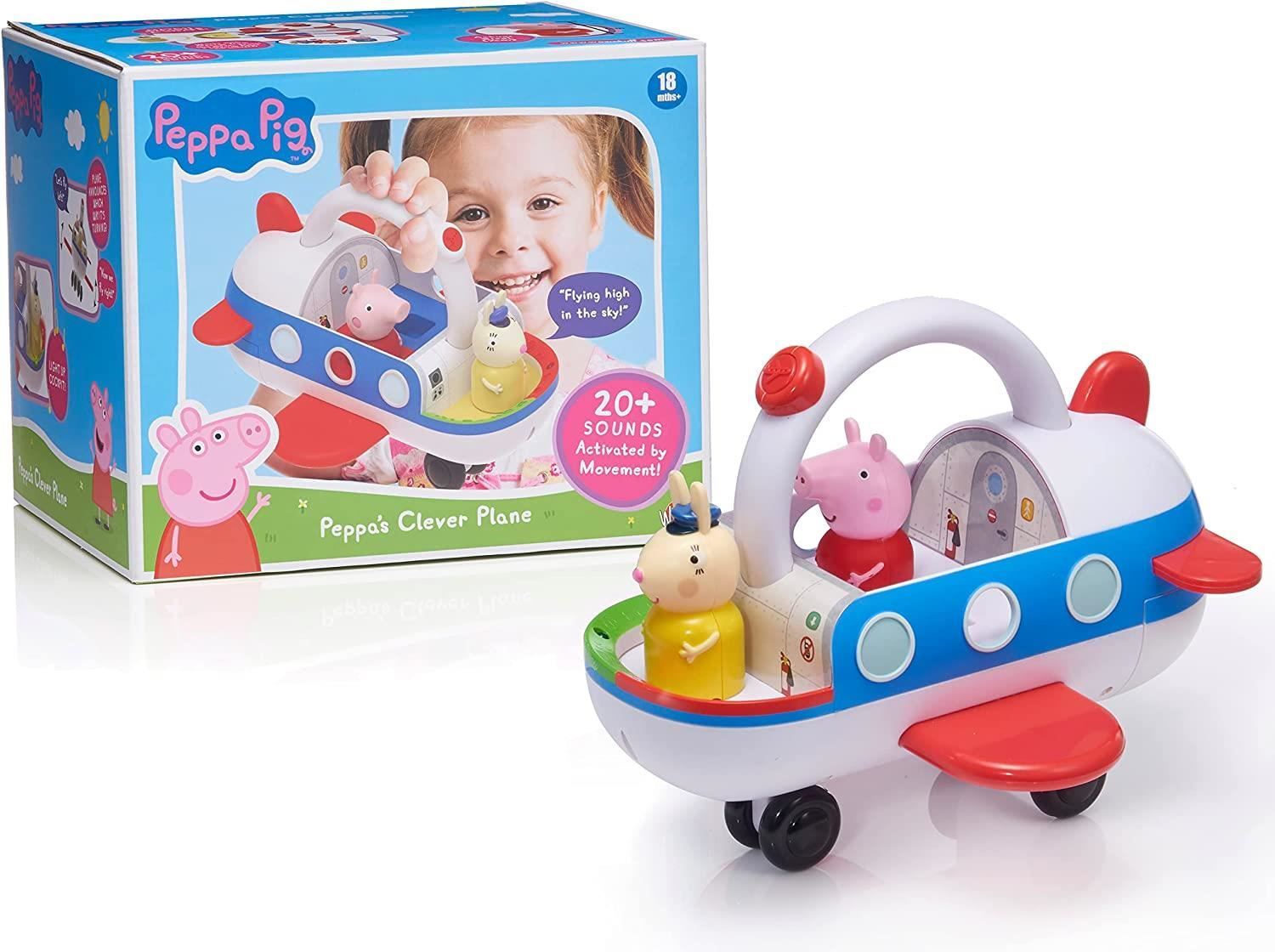Peppa Pig's Clever Plane Lights Sounds Miss Rabbit Toy Interactive WOW Stuff