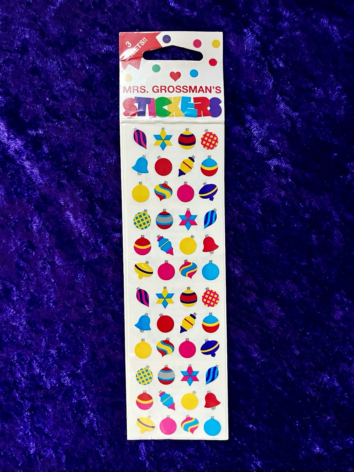 Mrs. Grossman\'s Holiday Ornament Stickers Multicolor Lot of 3 Sheets
