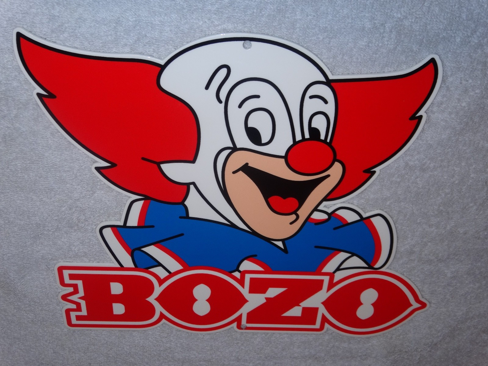 VINTAGE BOZO THE CLOWN LIVE TV SHOW CIRCUS 1' METAL WGN STUDIO GASOLINE OIL SIGN
