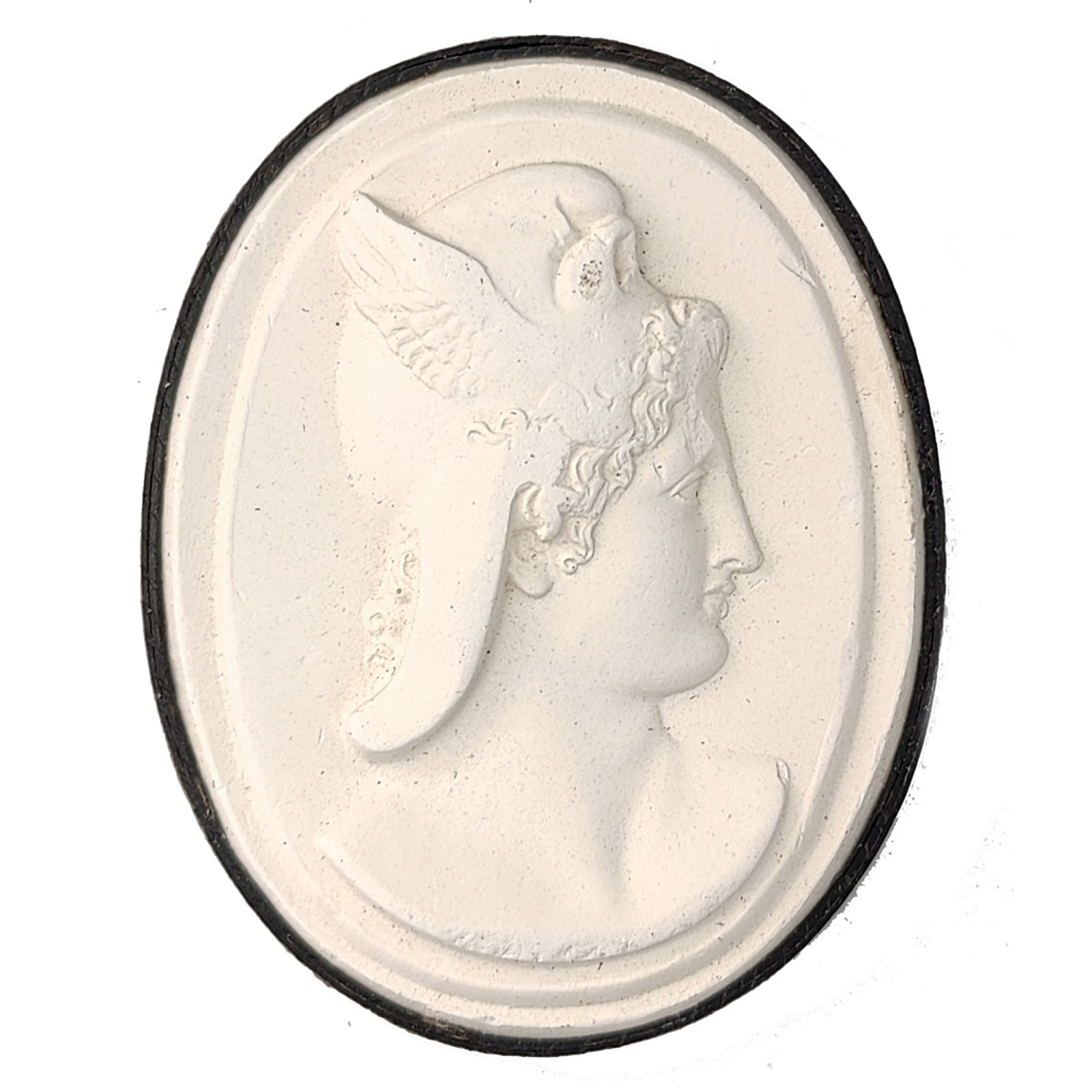 Antique 19th Century Grand Tour Plaster Intaglio #8 Winged Hermes