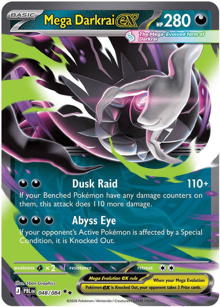 Mega Darkrai ex Holo Double Rare ME05: Pitch Black 048/084 NM Mega Darkrai ex Holo Double Rare ME05: Pitch Black 048/084 NM