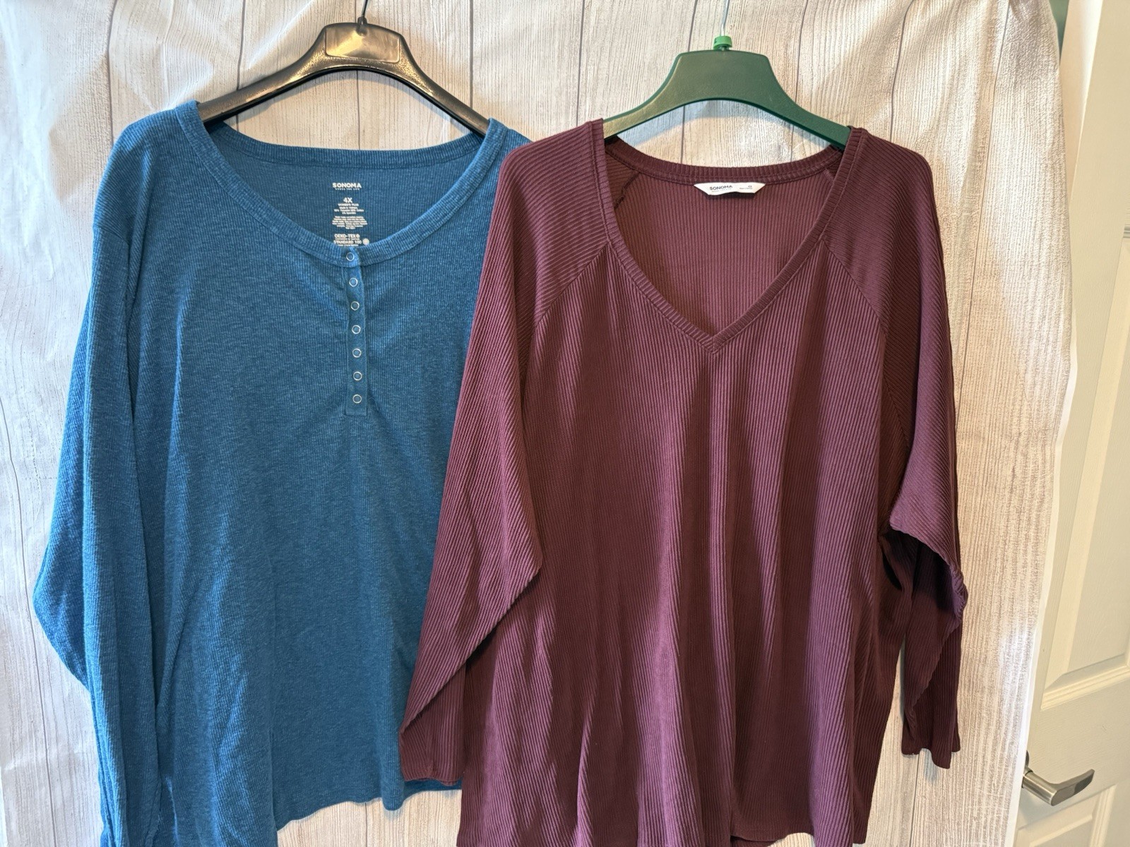 Sonoma Women’s Plus 4X Ribbed Long Sleeve Solid Shirt Lot Blue Dusty Rose Sonoma Women’s Plus 4X Ribbed Long Sleeve Solid Shirt Lot Blue Dusty Rose