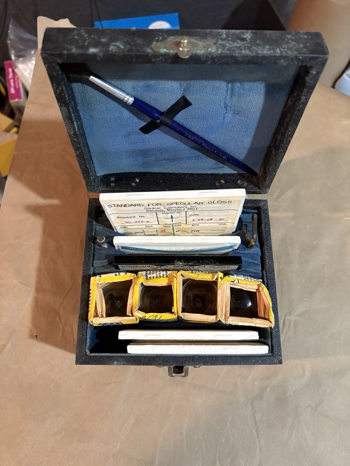 Vintage Gardner Instruments Specular Gloss Standard Calibration Tile Set w/ Case