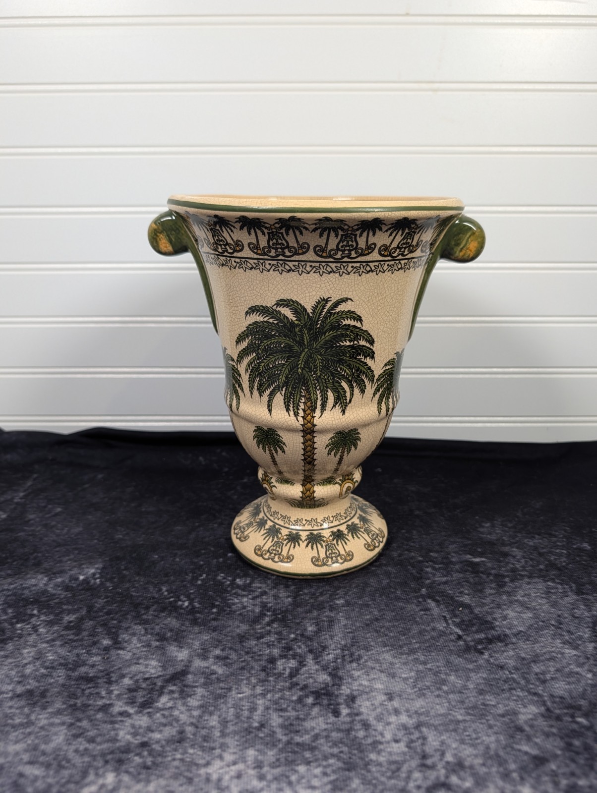 Vintage Palm Beach Chic Ceramic Palm Tree Vase Vintage Palm Beach Chic Ceramic Palm Tree Vase
