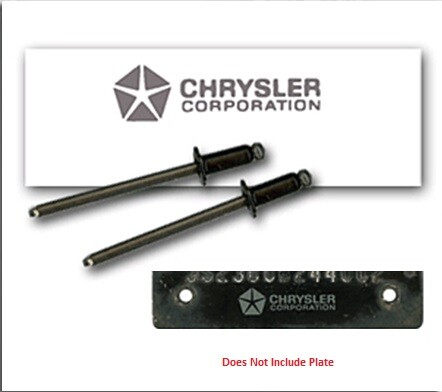 Mopar Dodge Plymouth 1968-1974 Factory Exact VIN Plate Restoration Kit 
