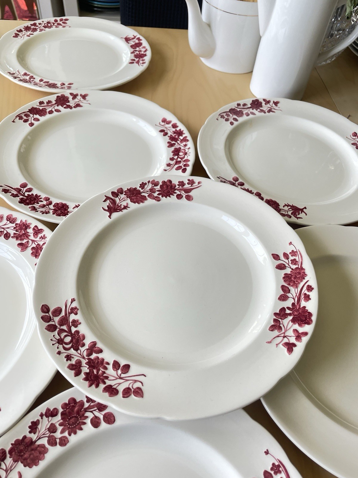 4 Spode Copeland Imperial China 2/7782 M39 Dinner Plates 10.25\'\' Red Floral 1939 4 Spode Copeland Imperial China 2/7782 M39 Dinner Plates 10.25\'\' Red Floral 1939