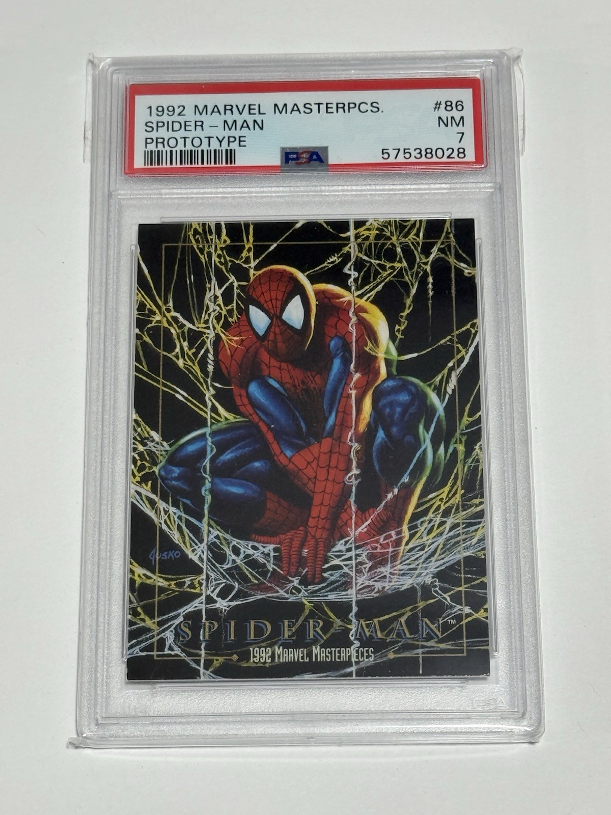 1992 Marvel Masterpieces Spider-Man #86 PROTOTYPE GRADED PSA 7 1992 Marvel Masterpieces Spider-Man #86 PROTOTYPE GRADED PSA 7
