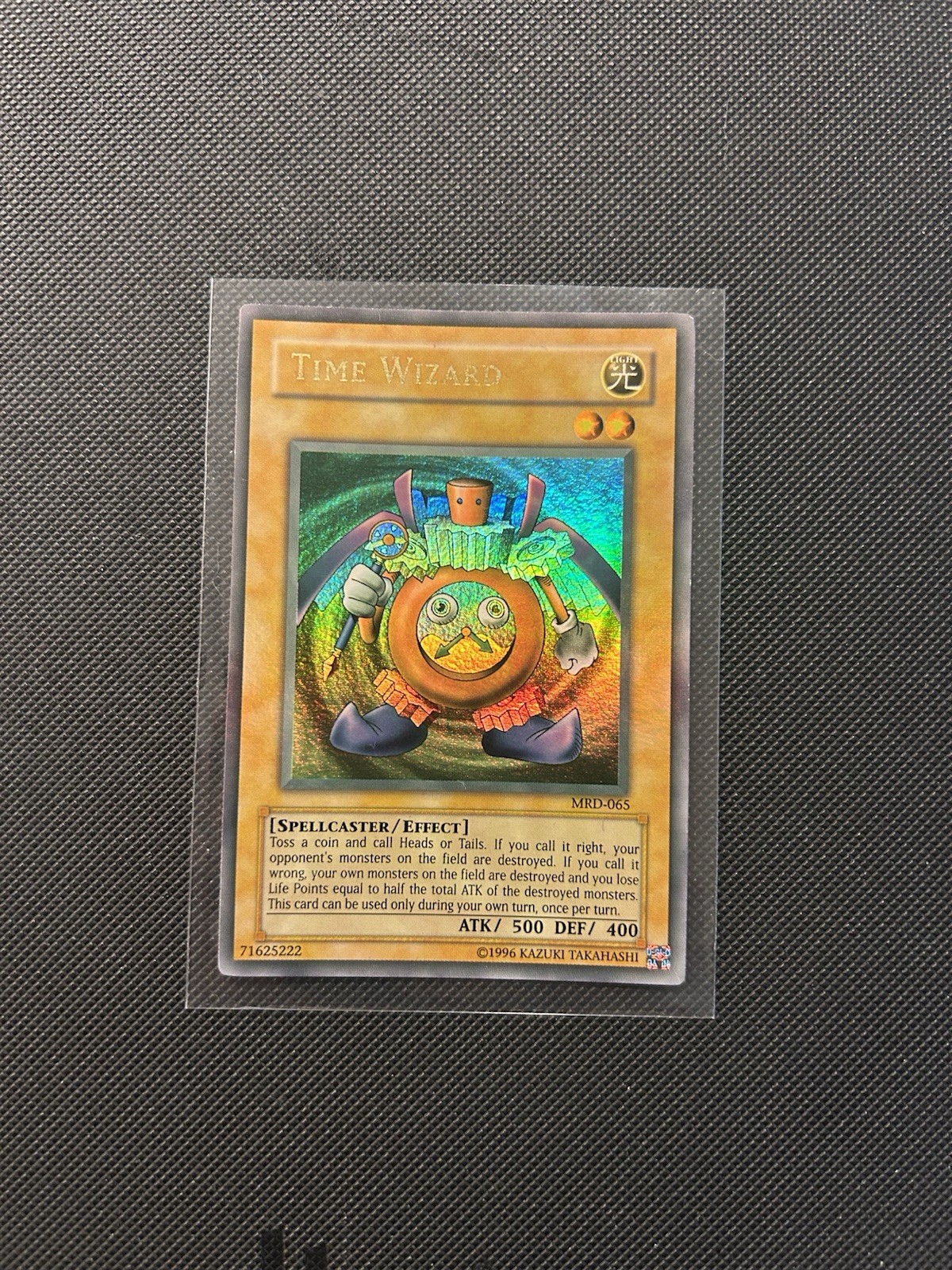 2002 YU-GI-OH METAL RAIDERS #MRD-065 TIME WIZARD ULTRA RARE FADED LP