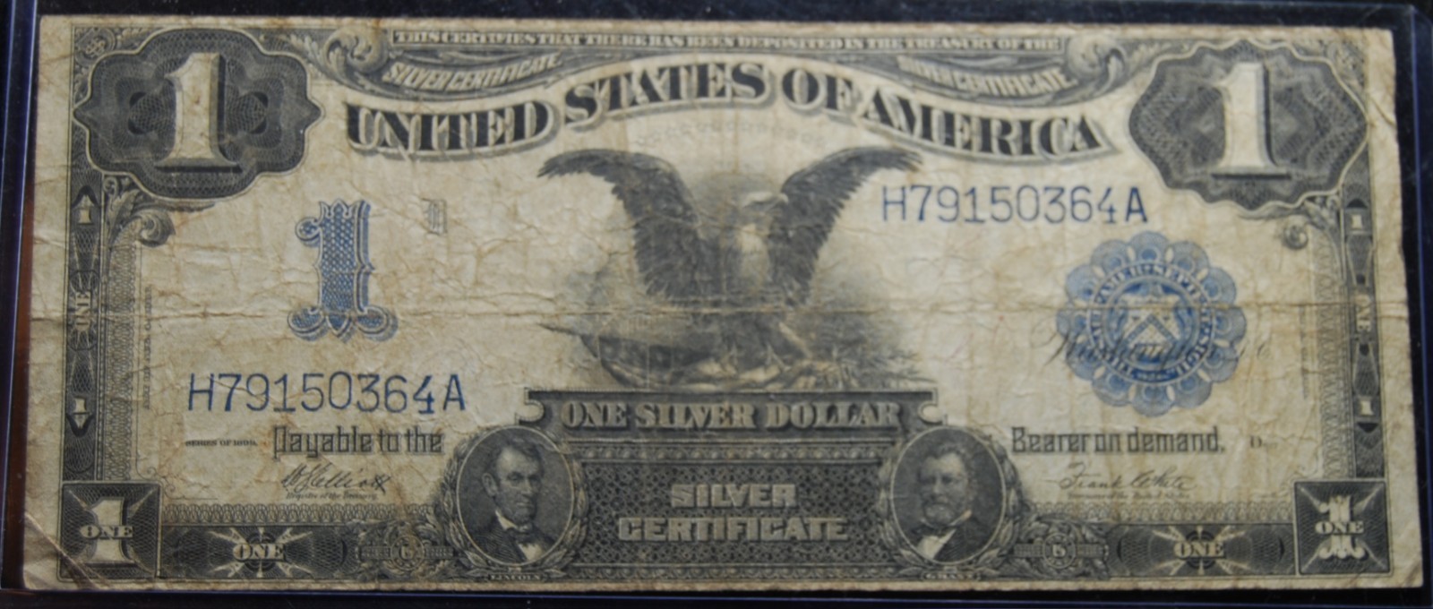 1899 $1 Black Eagle Silver Certificate Fr 235 Elliott White Large Size Note