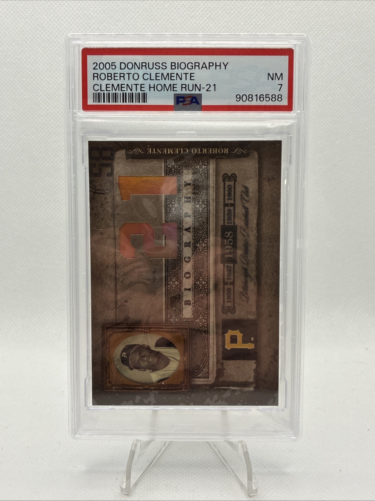 2005 Donruss Playoff Biography - Roberto Clemente 1961 Home Run #21 PSA 7 2005 Donruss Playoff Biography - Roberto Clemente 1961 Home Run #21 PSA 7