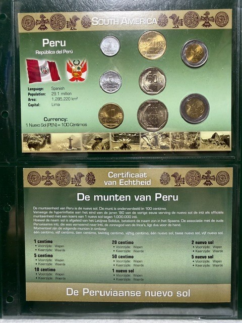 Littleton World Coin Set - Peru 8 coins with card