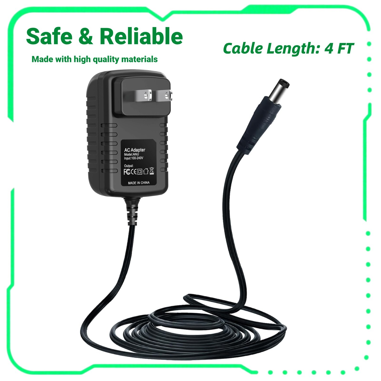 22W 15V 1.2A 1200mA -1.5A DC Switching Power Adapter 5.5mm/2.5mm Tip Connector