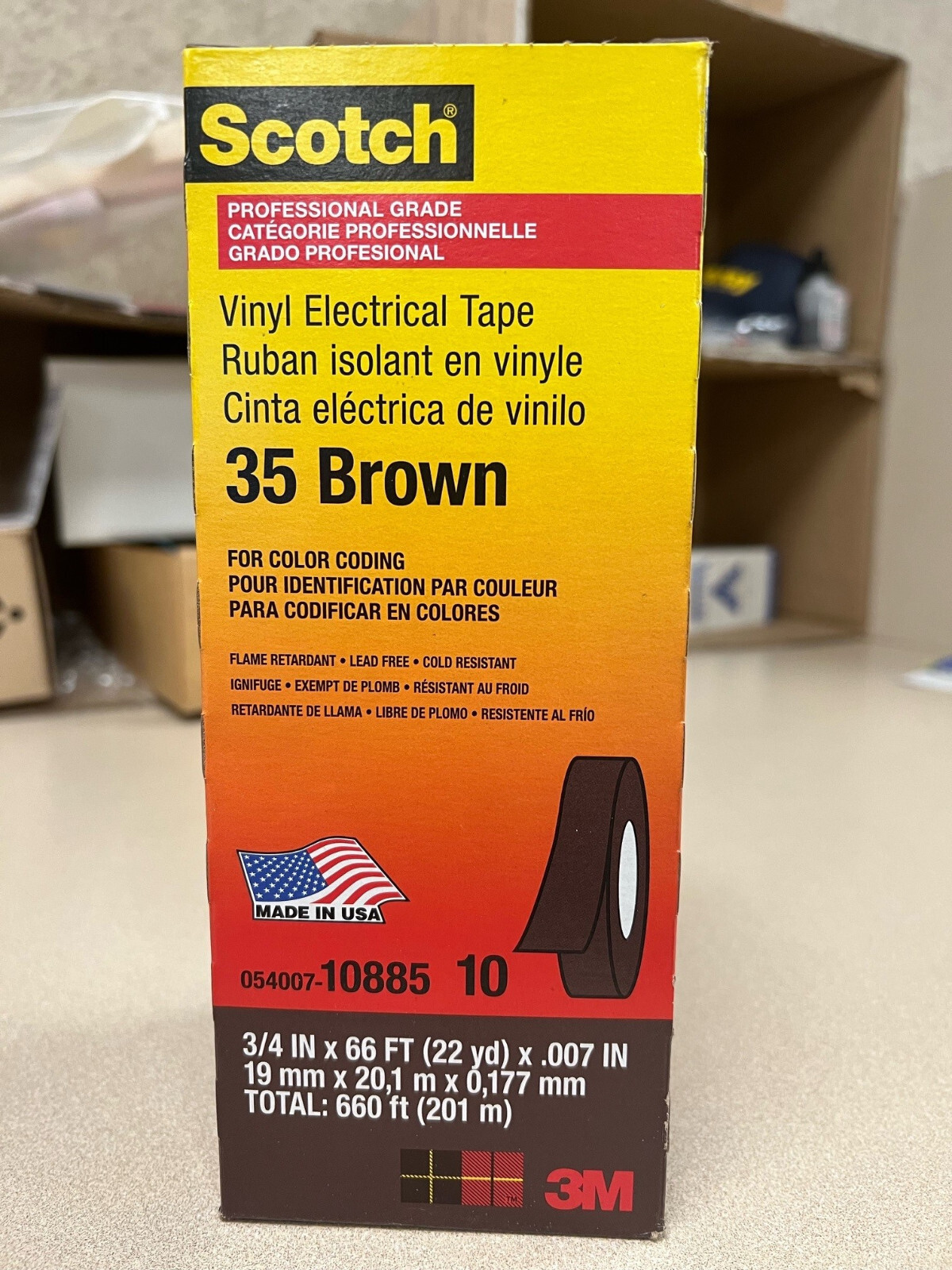 3M 35-BROWN-3/4X66FT PROFESSINAL GRADE VINYL ELECTRICAL TAPE (BROWN 10 PACK) 3M 35-BROWN-3/4X66FT PROFESSINAL GRADE VINYL ELECTRICAL TAPE (BROWN 10 PACK)