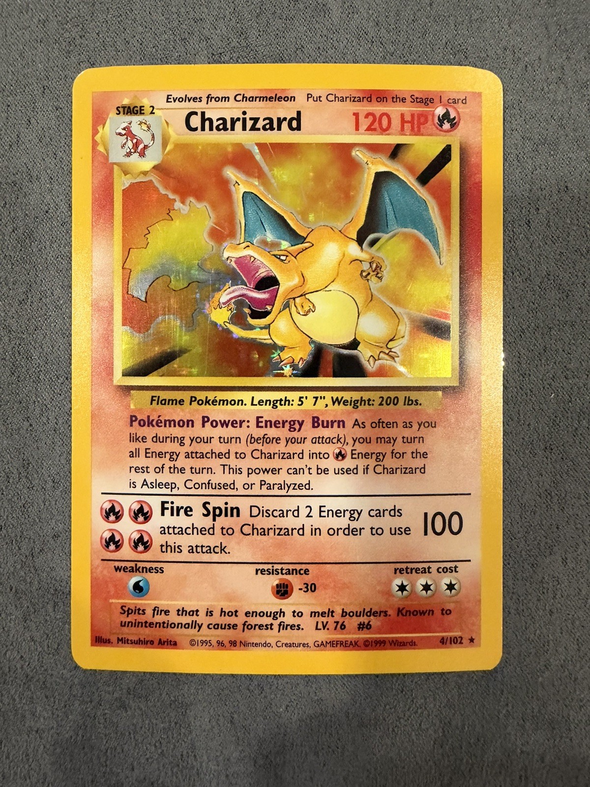 Charizard Full Holo 4/102 Pokemon Base Set Unlimited LP Charizard Full Holo 4/102 Pokemon Base Set Unlimited LP