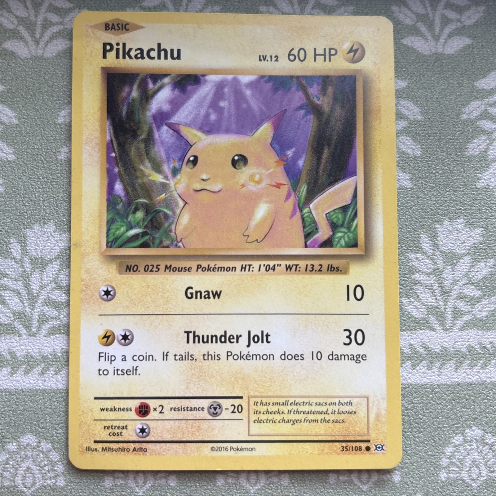 Fat Pikachu Card Pokemon TCG 2016 35/108 LV. 12 60HP Fat Pikachu Card Pokemon TCG 2016 35/108 LV. 12 60HP