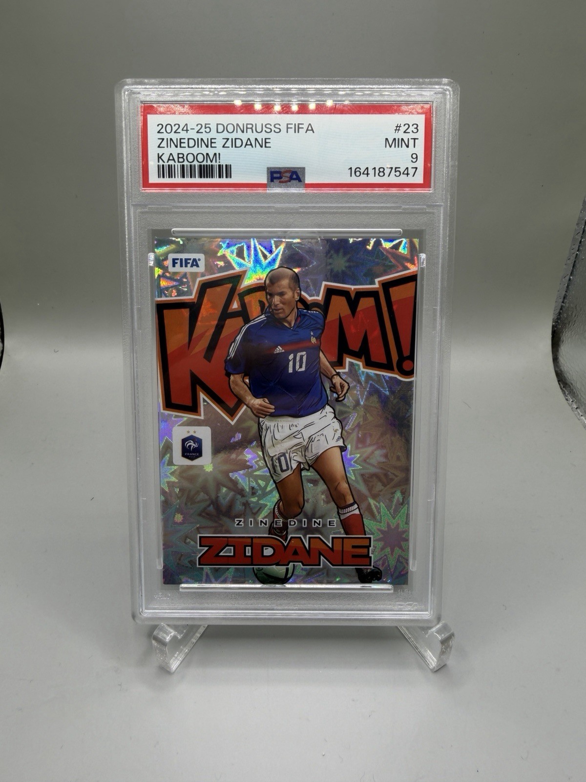 2024-25 Panini Donruss FIFA Kaboom Zinedine Zidane #23 PSA 9 (Check Description)