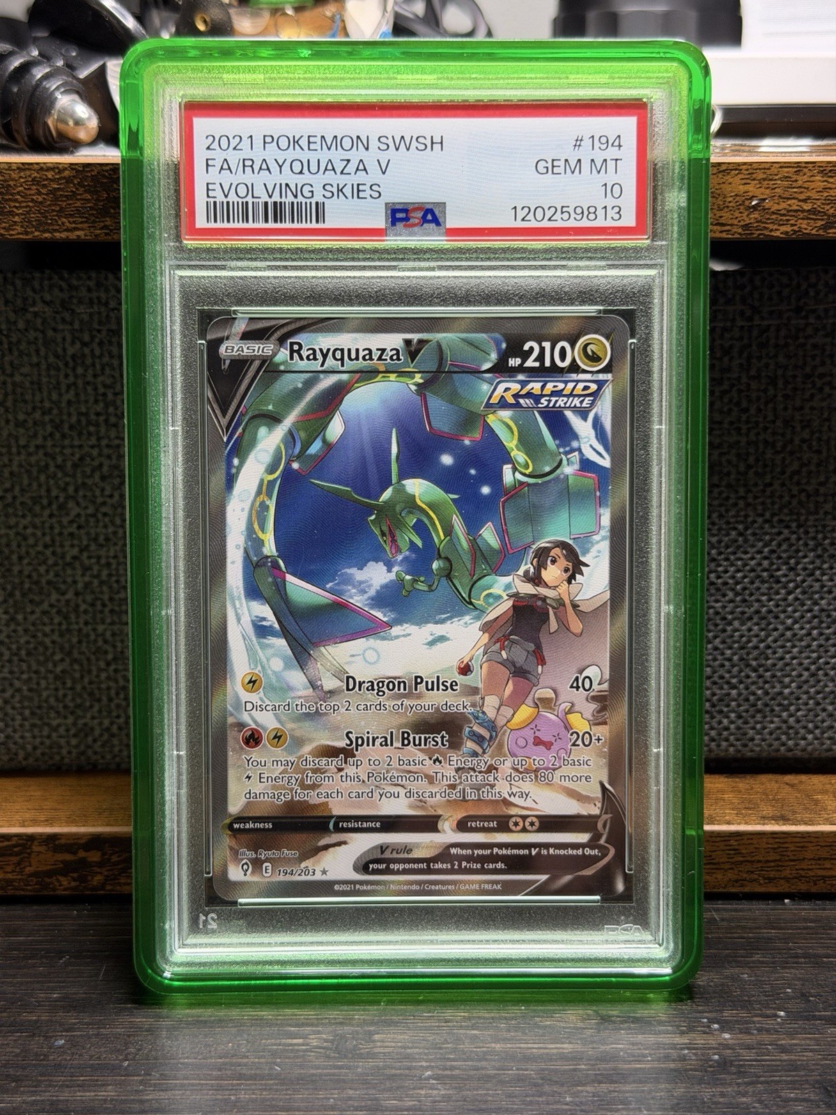 2021 Pokemon Evolving Skies Rayquaza V Alt Art #194 PSA 10