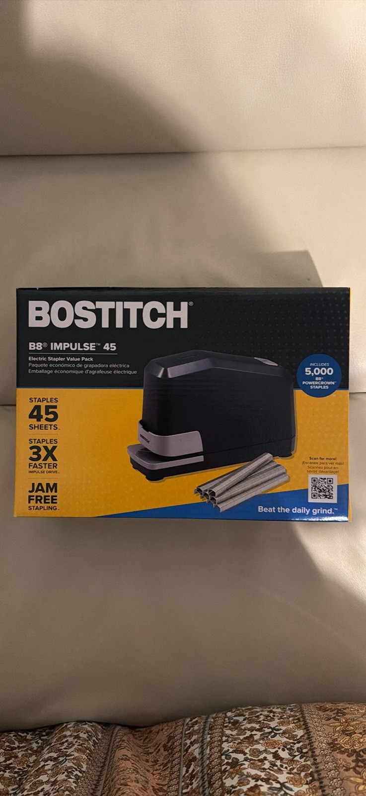 Bostitch B8E-VALUE B8 Impulse 45 Sheet Electric Stapler and Staples - Black
