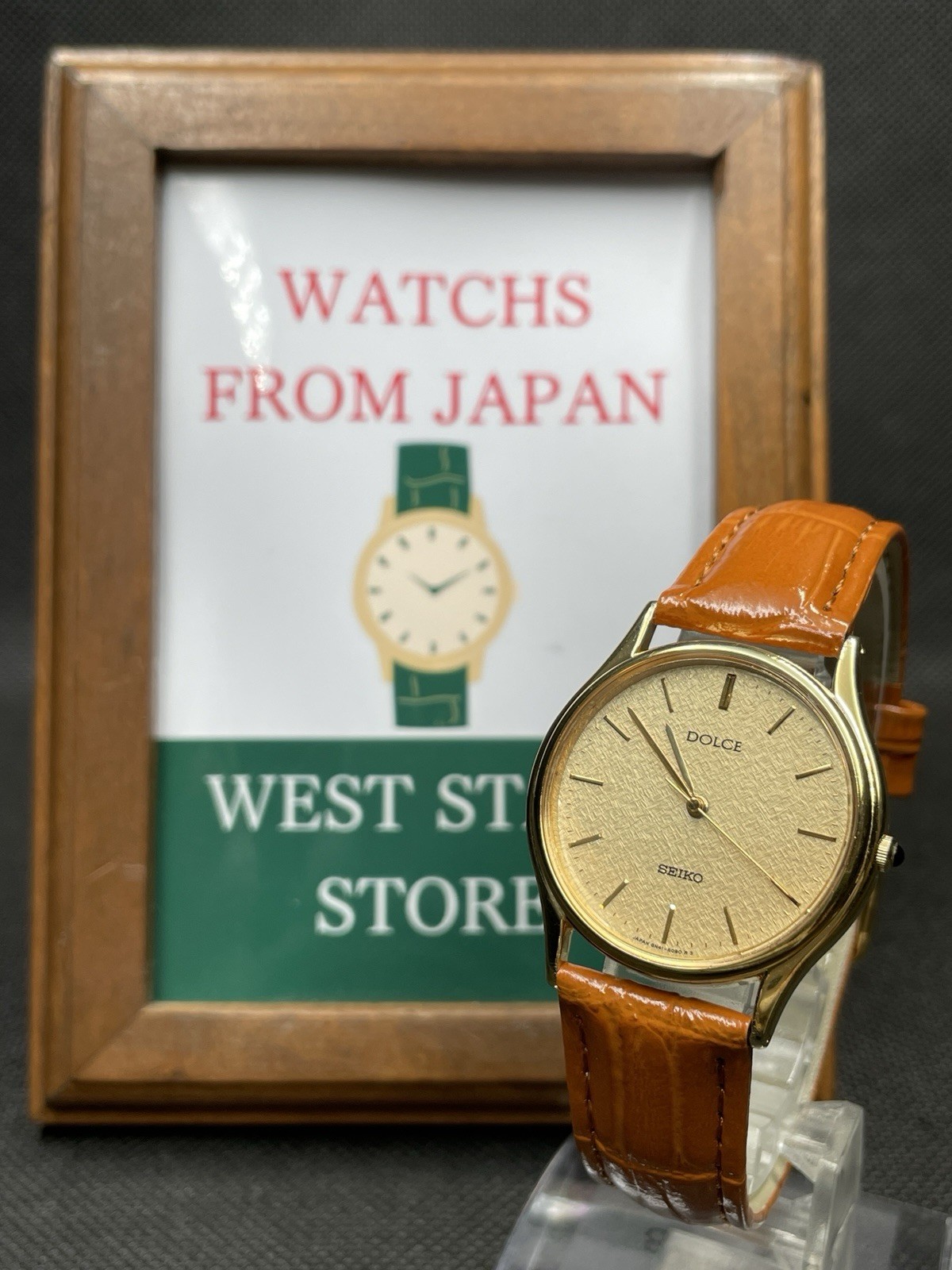 [Excellent] Vintage SEIKO DOLCE 8N41-6060 Gold Round Quartz Men's Watch JAPAN