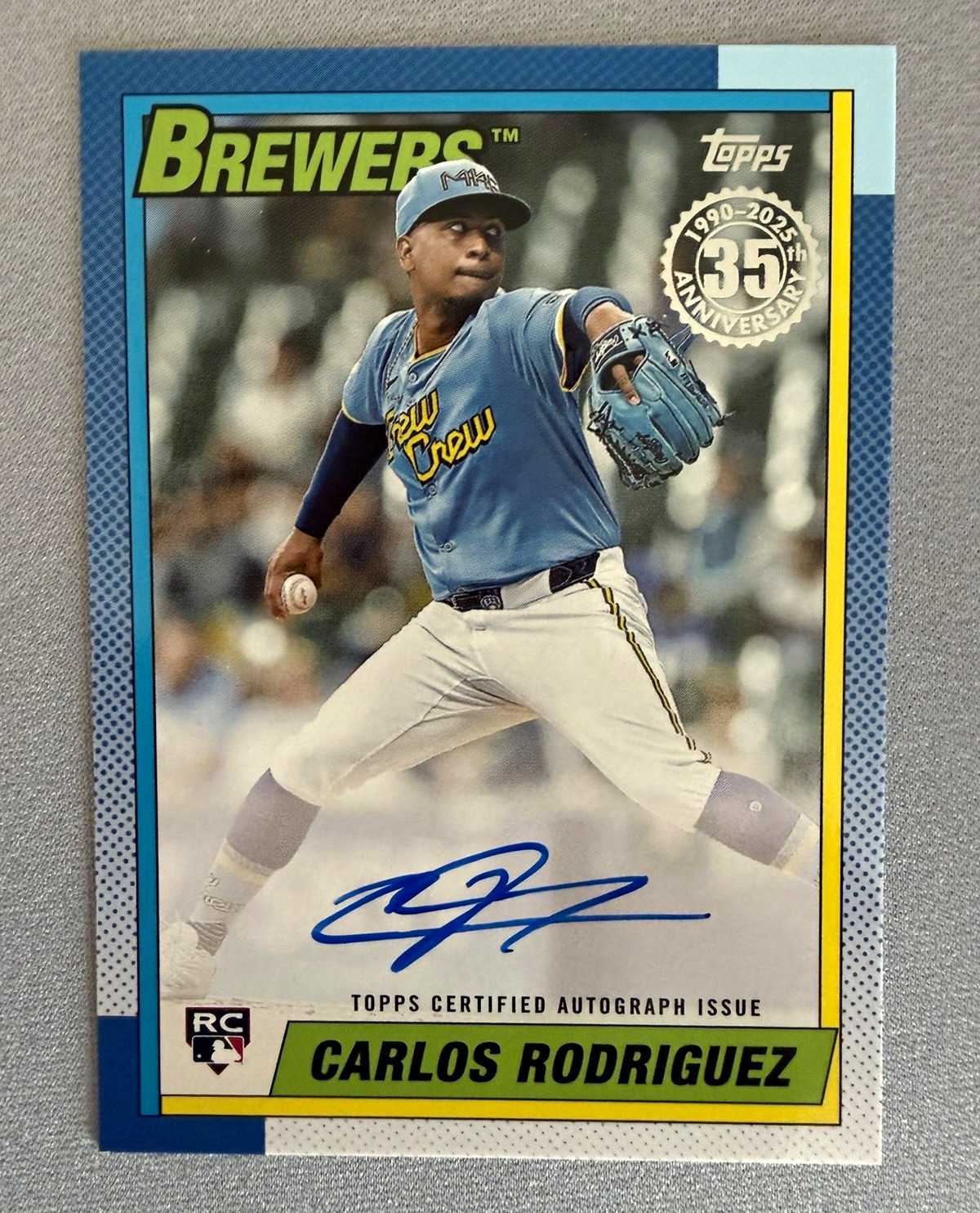 Topps Update 2025 Carlos Rodriguez RC Brewers Auto 1990 Auto Insert #90A-CROD
