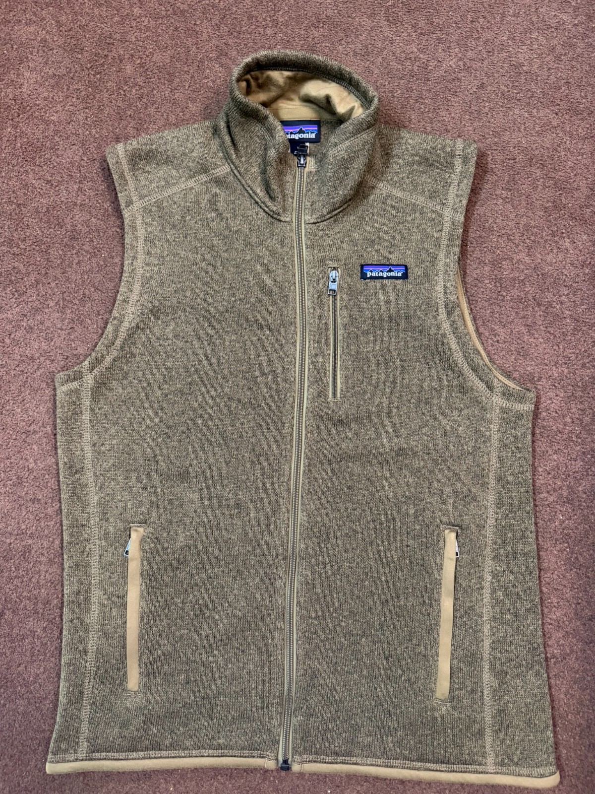 Patagonia Fleece Vest 2010s Olive Gray Full Zip 100% Recycled Polyester S