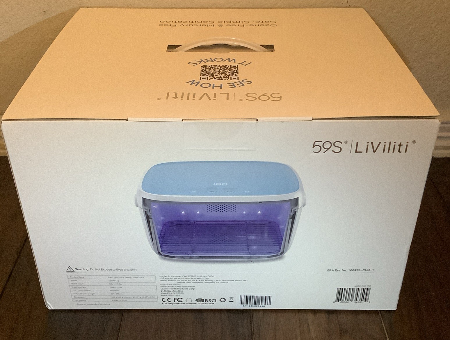 Liviliti 59S Paptizer Smart SANITIZER UVC LED & HEAT Sanitizer NEW IN BOX Liviliti 59S Paptizer Smart SANITIZER UVC LED & HEAT Sanitizer NEW IN BOX