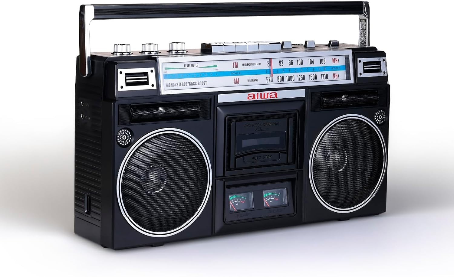 Aiwa Backtrack Retro Boombox with Bluetooth, Yellow