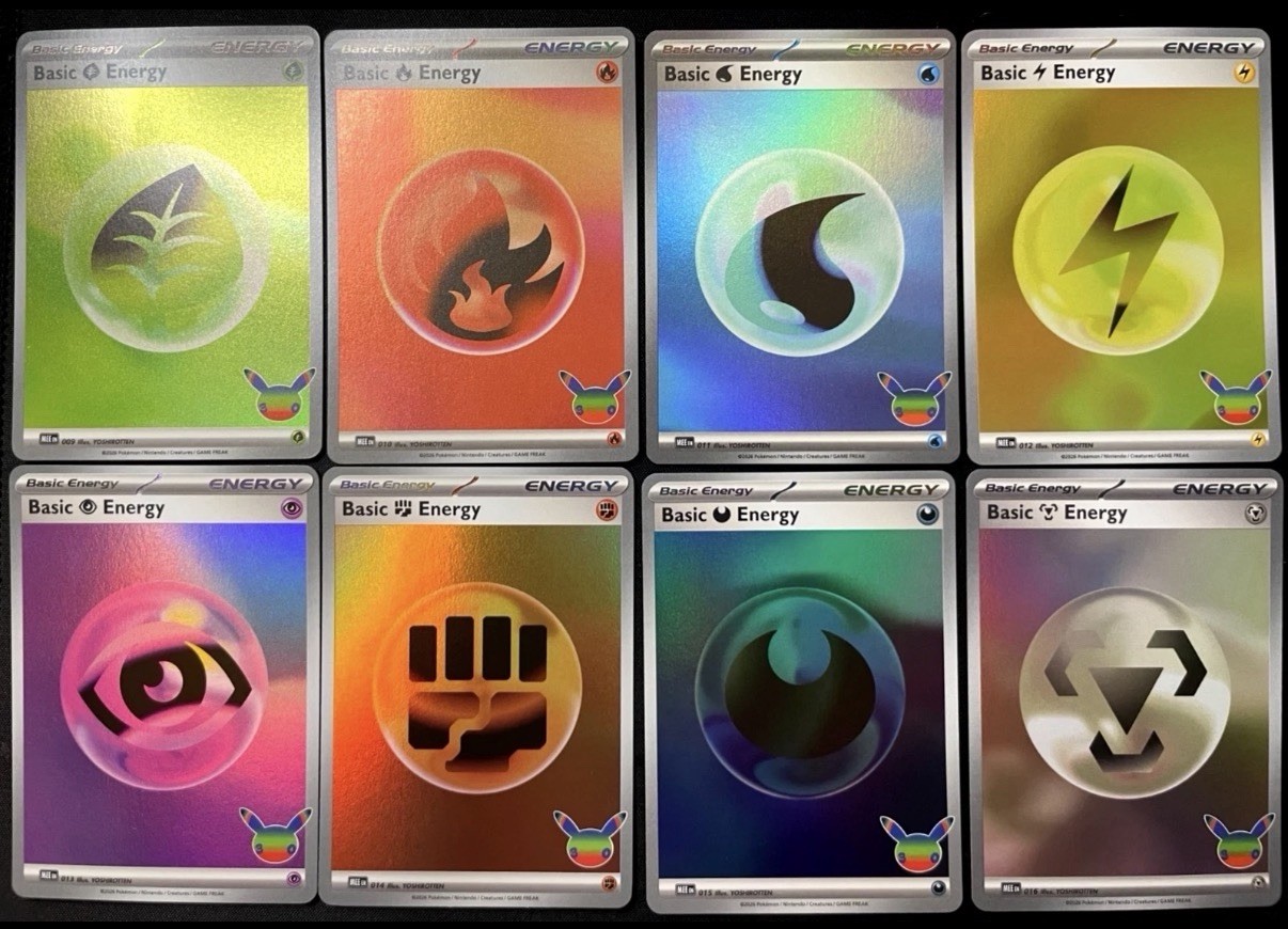 Pokemon 30th Anniversary Celebration Energy Card Set Pokemon Cards - All 8