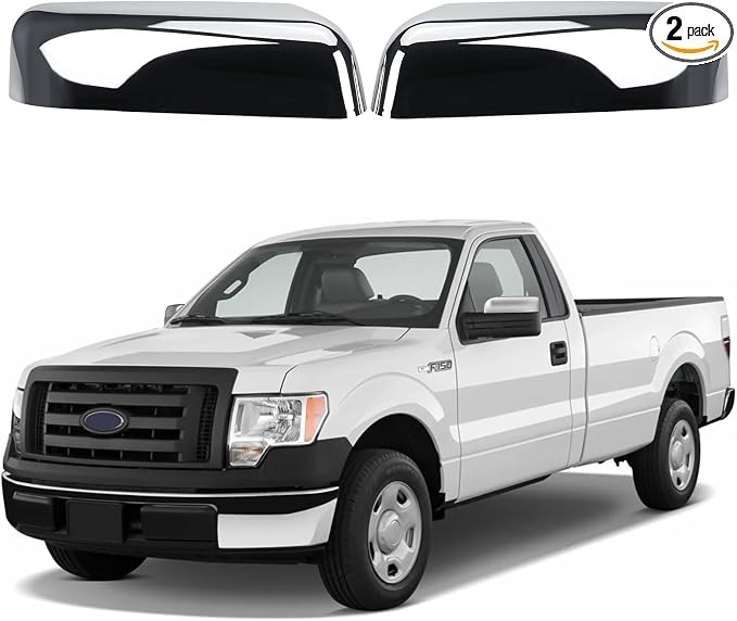 Chrome Top Half Mirror Covers Caps Replace for 2009-2014 Ford F150