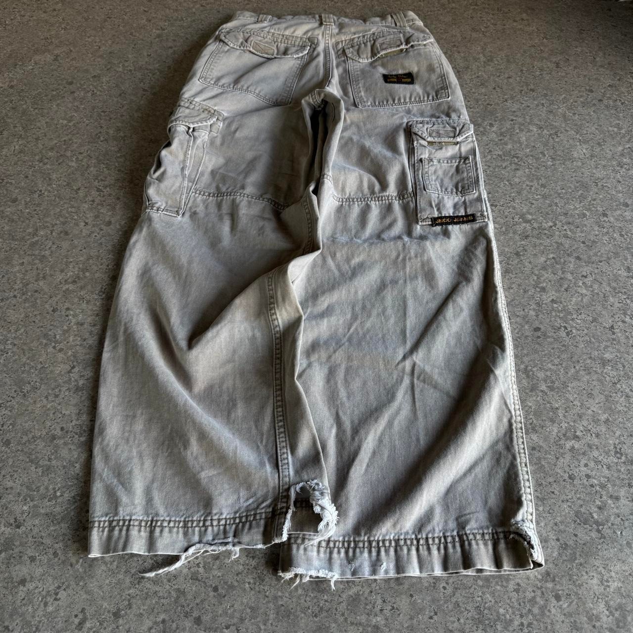 JNCO Flaming Crown Embroidered Baggy Khaki Cyber Grunge Jeans 29x30 M1371A JNCO Flaming Crown Embroidered Baggy Khaki Cyber Grunge Jeans 29x30 M1371A